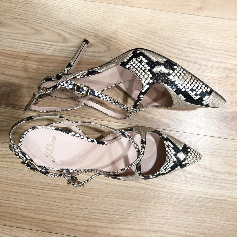 J.Crew Women’s Strappy‎ Elsie pumps in snake-embossed leather - Picture 4 of 9